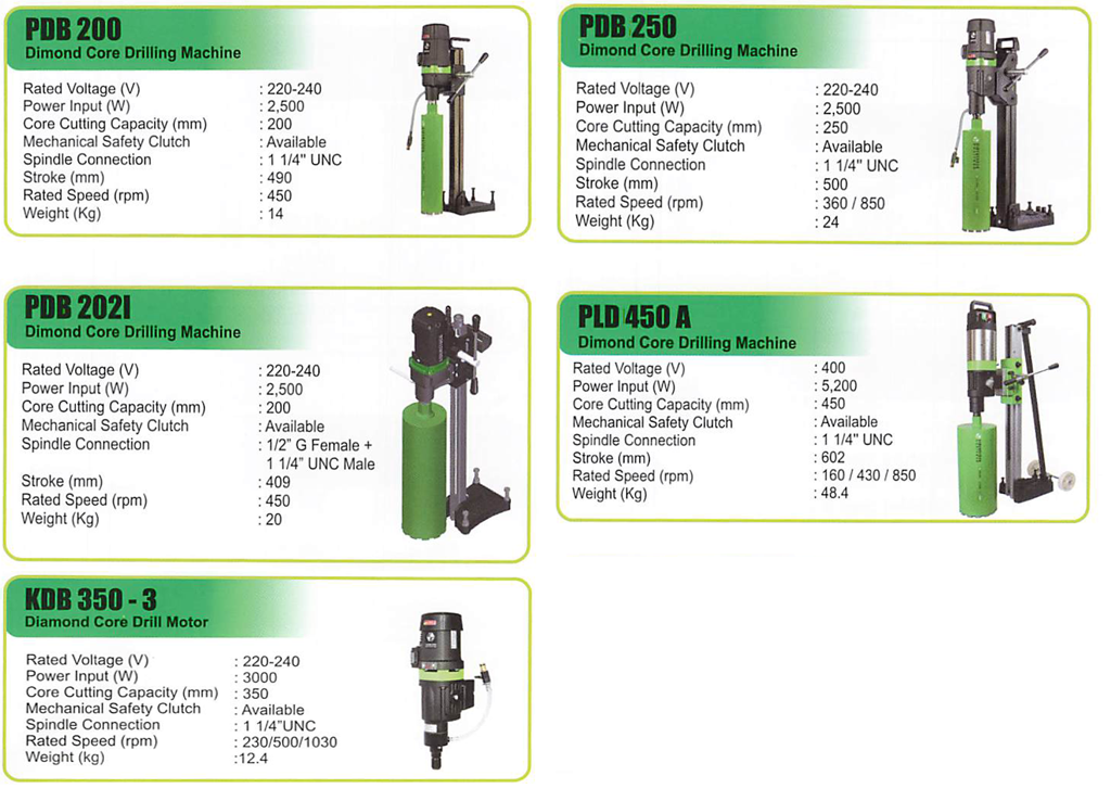 DIAMOND CORE DRILLING MACHINES